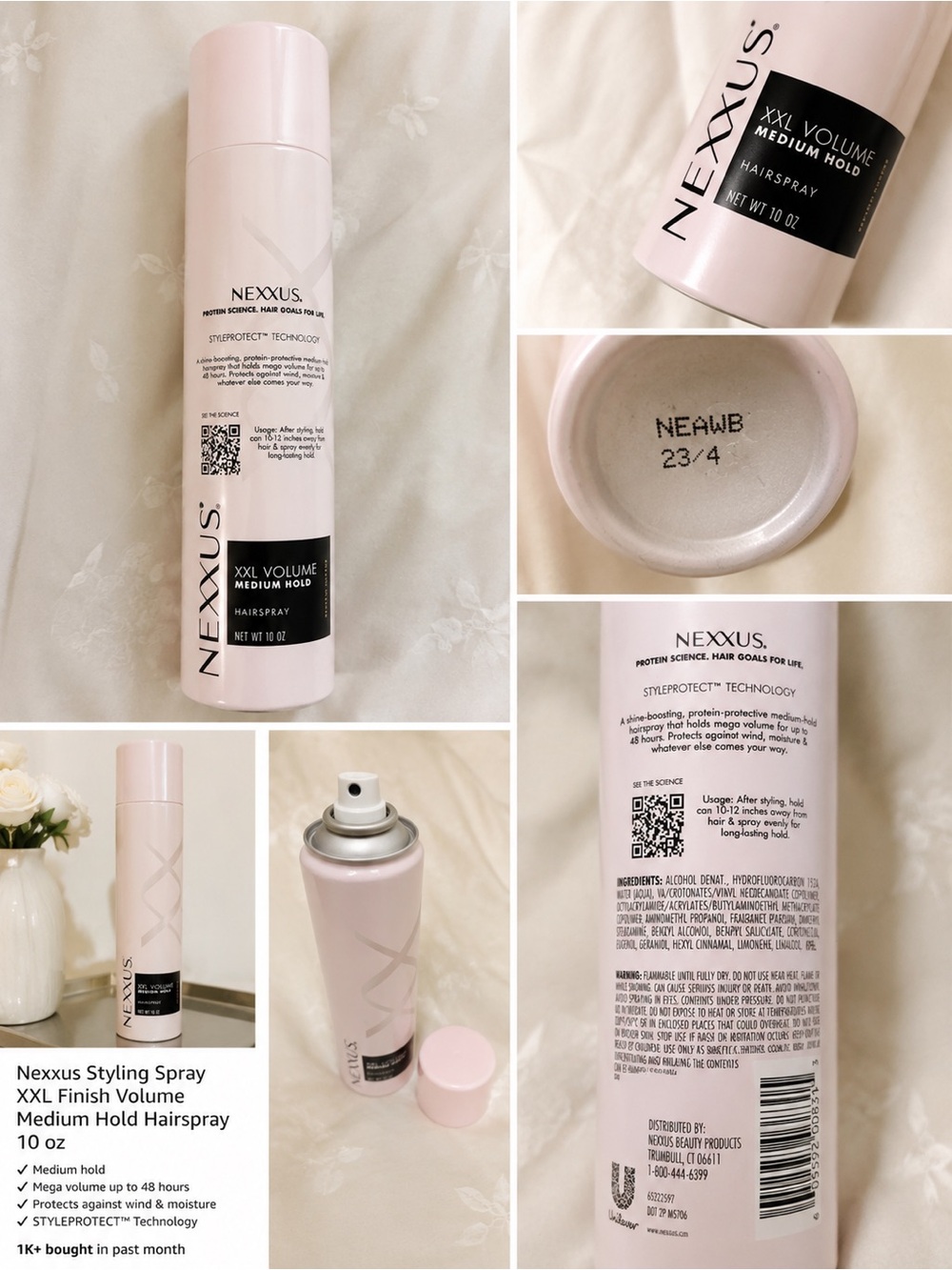 Nexxus XXL Volume Medium Hold Hairspray — Pink